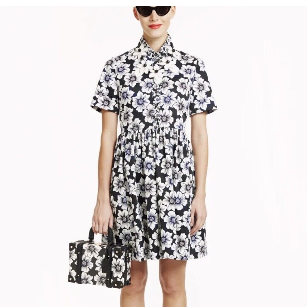 Kate Spade navy and White Floral Dress